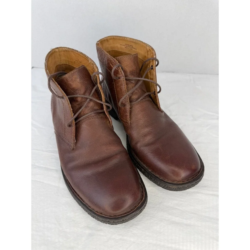 Born Mens Brown‎ Leather Chukka Boots Lace Up Ankle Booties Size 9M